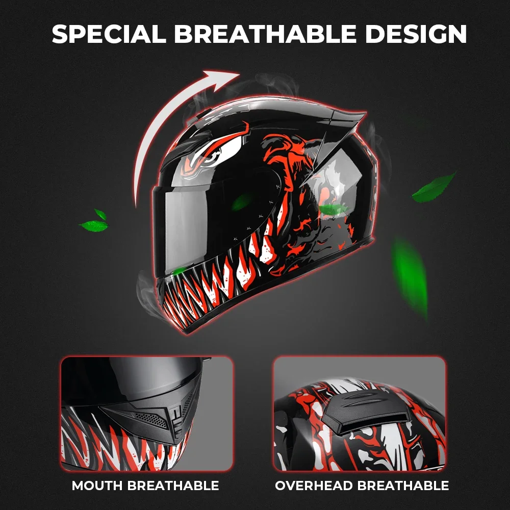 Venom Full Face Motorcycle Helmet Casco Motocross off-road Racing