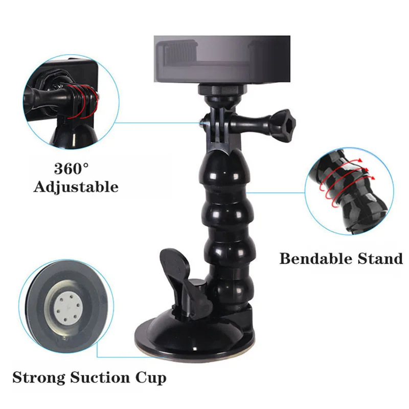 Mobile Phone Gopro Car Suction Cup Holder Hero 10/9/8/7/6 Action Camera Smart Phone Shooting Window Glass Flexible Bracket iphone stand