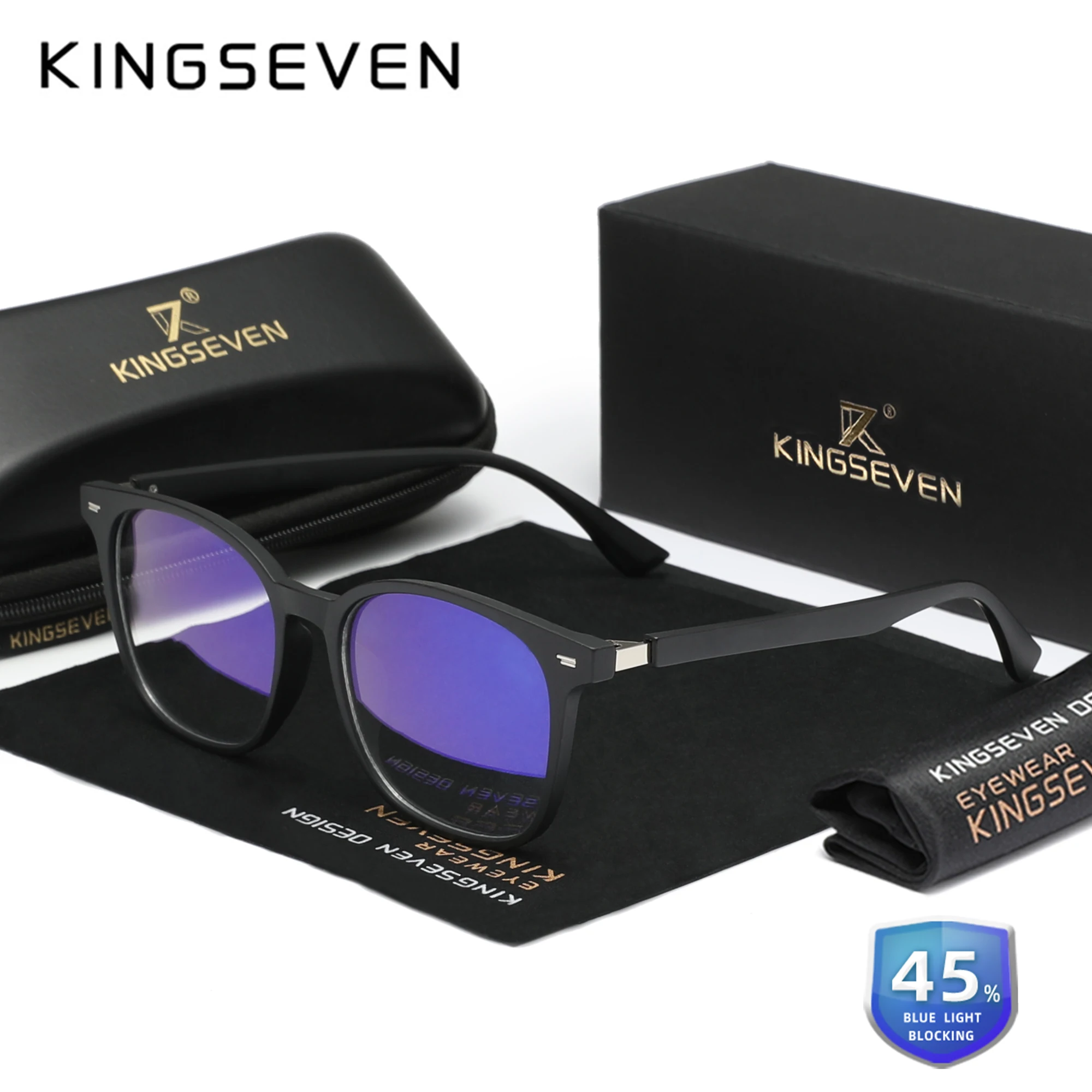 KINGSEVEN Brand New Anti-Blue Ray Glasses Men/Women Phone Computer Blue Blocking Fashion Eyewear Students Transparent Eyeglasses 2