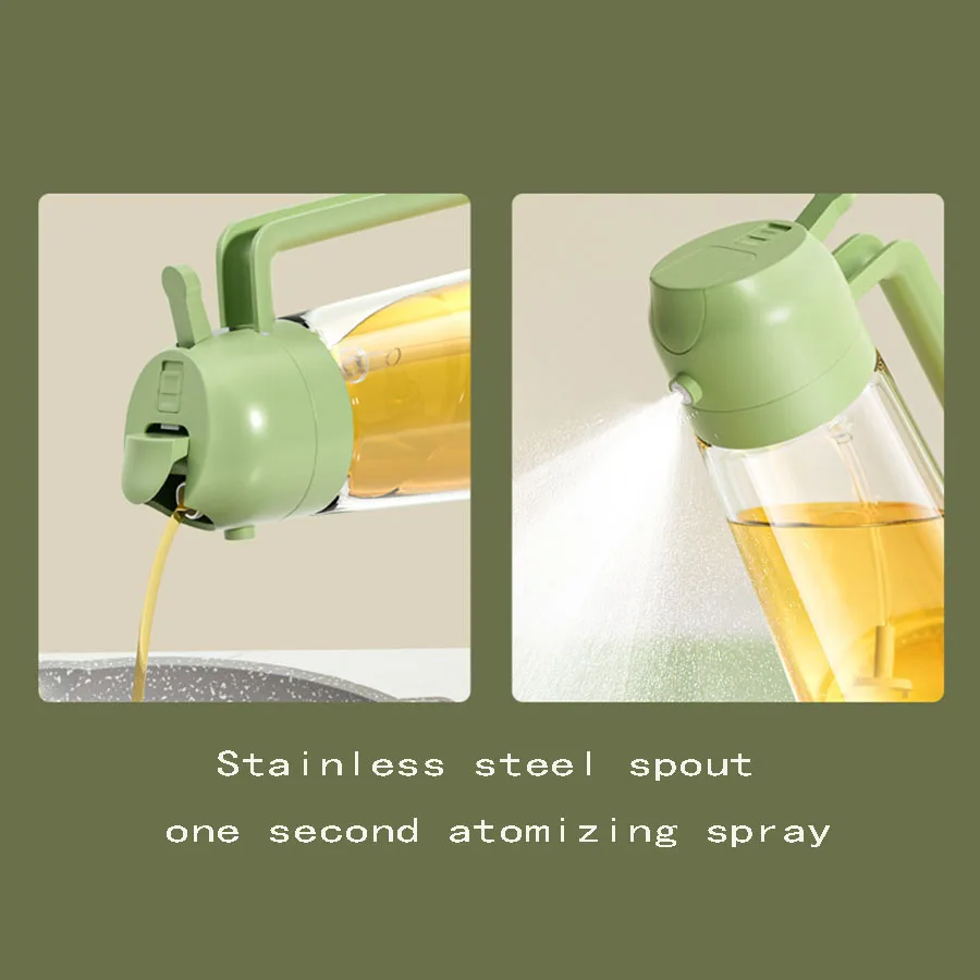 2in1 500ml Glass Oil Sprayer Oil Spray Bottle Oil Tank BBQ Kitchen Baking BBQ Picnic Kitchen Tools for Businesses 5