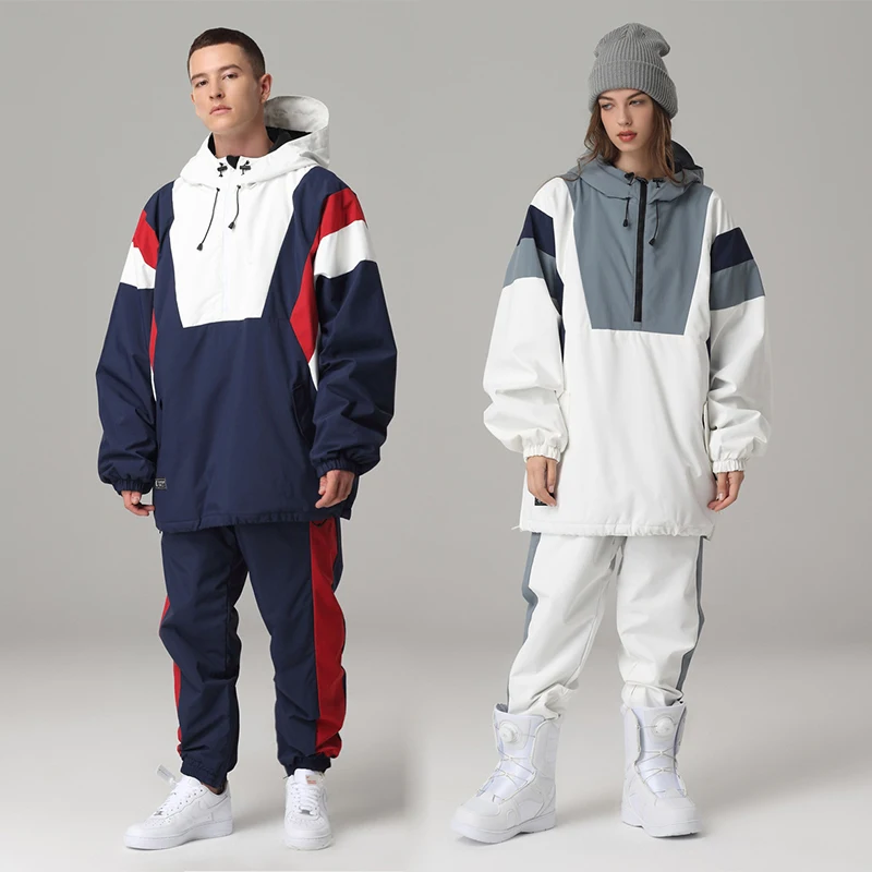 Ensemble de Ski pour homme et femme, veste, pantalon, sweat à capuche, coupe-vent, Ski, Snowboard, hiver, chaud, extérieur