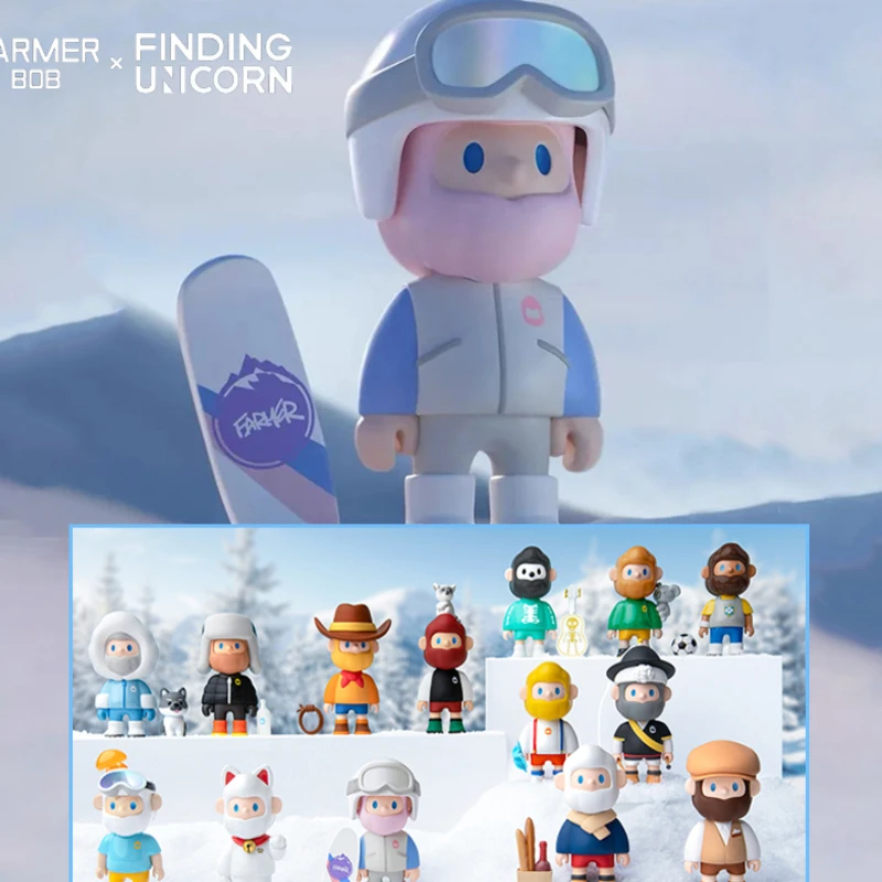 

Оригинальная фигурка единорога, что фермер, Боб, путешествия по всему миру, серия сюрприз, штора, коробка, Мультяшные дизайнерские куклы Mistery