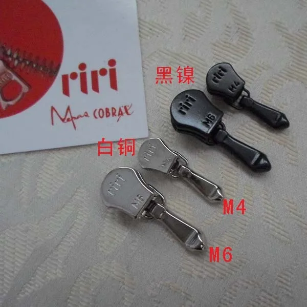 

Riri Zipper M4 Antique Silver Black Nickel Genuine Leather Zipper Accessories in Stock 6 #