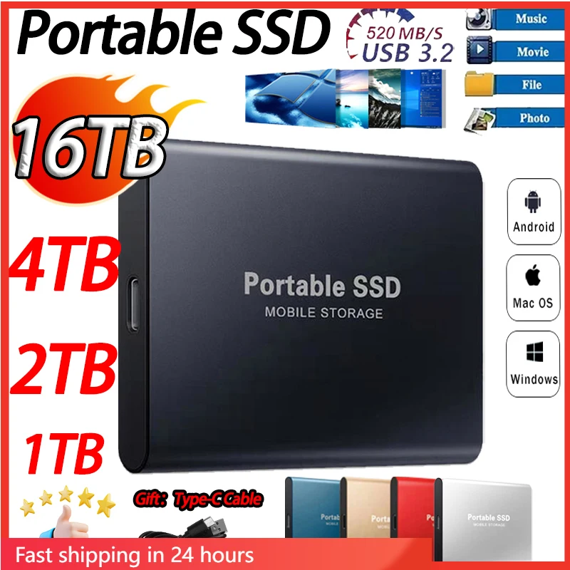 【Marque +】2026 nouveau disque dur d'origine 1 to 2 to disques durs externes étanches disque dur externe haute vitesse pour PC/ordinateur portable/téléphone