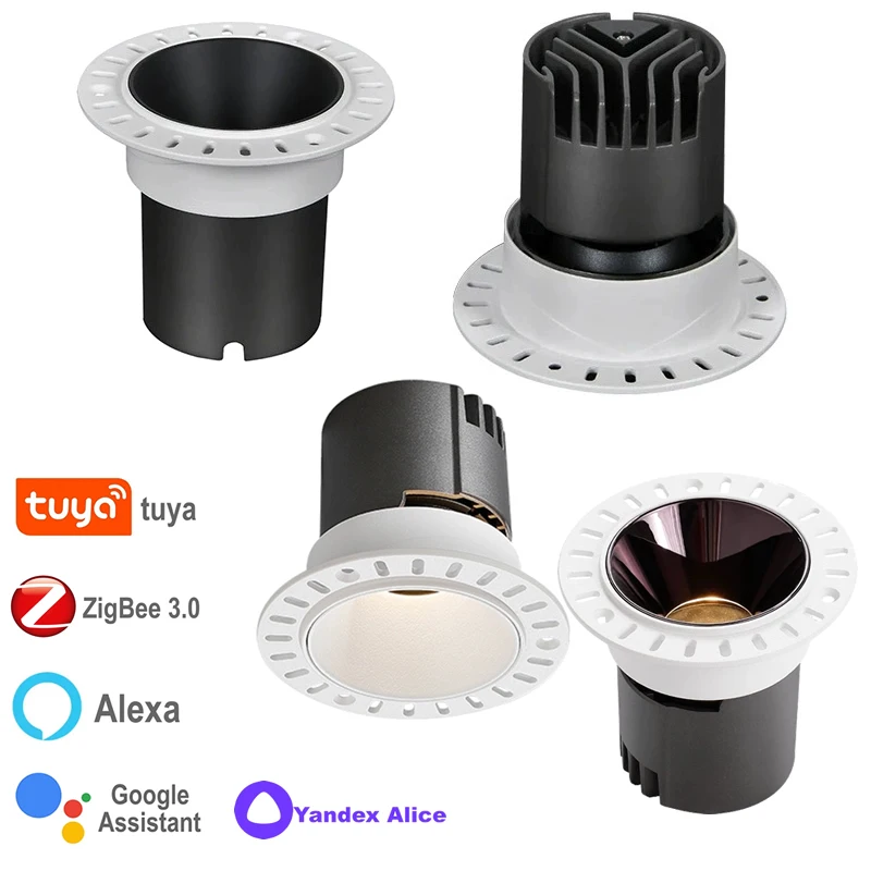 지그비 투야 스마트 보더리스 LED 스팟 라이트 LED 다운라이트 2mqtt 디..