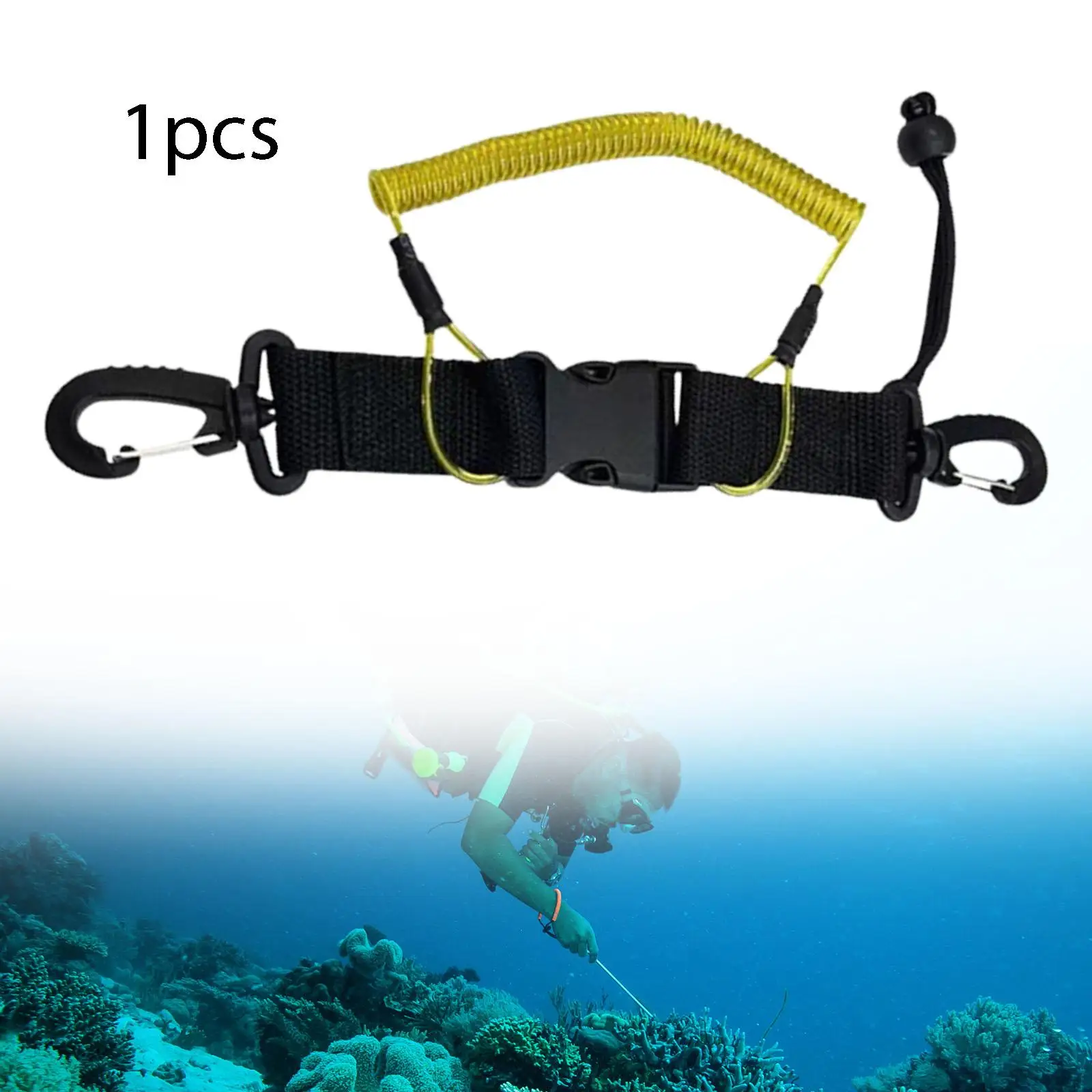 Diving Lanyard Anti Lost Portable Lightweight Freediving Lanyard Rope for Diving Snorkeling Underwater Under Water Sports Lights