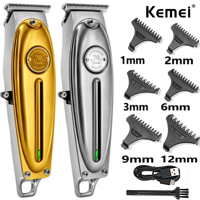 

KM-1949 Professional Hair Clipper Men USB Electric Cordless Hair Trimmer T-Blade carving Bald head Hair cut Machine