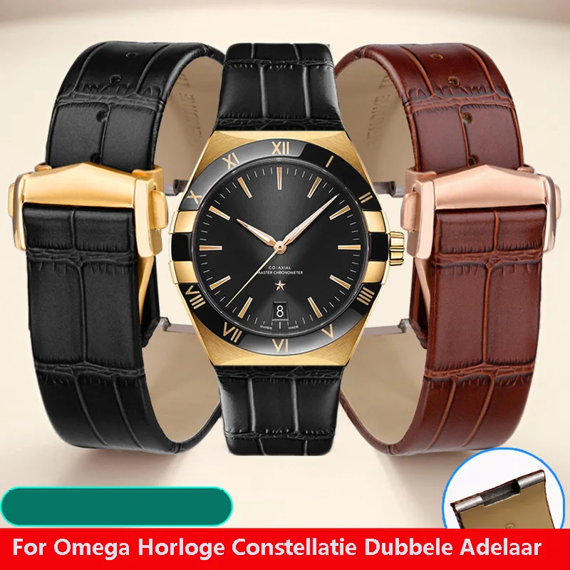 Cinturino In Vera Pelle Dunne Da 23Mm 25Mm Per Cinturino Per Orologio Omega Horloge Constellation Double Eagle Series