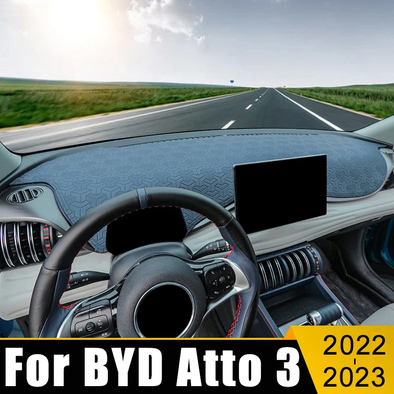 

Car Dashboard Cover Avoid Light Pad Sun Shade Case Anti-UV Carpets Non-Slip Mat For BYD Atto 3 Atto3 2022 2023 2024 EV Yuan Plus