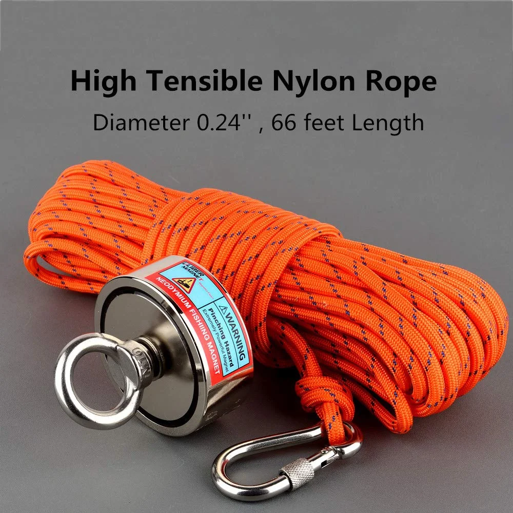 Double Sided 300-500KG Magnet Fishing Kit Neodymium Magnets Rope Claw Gloves Glue Plastic Shovel Bag Magnetic Recovery Salvage