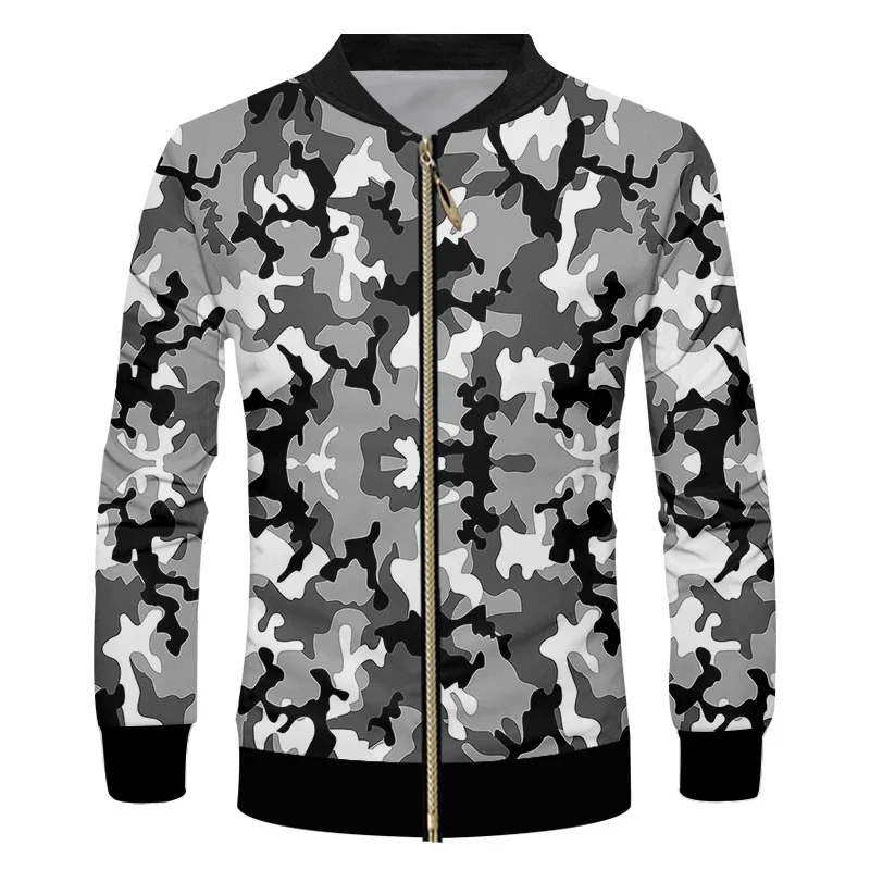 thumbnail image 1 of Chaqueta con estampado de camuflaje para hombre y mujer, moda 3D, estampado de manga larga, informal, estilo Harajuku, chaquetas de gran tamaño con cremallera, abrigo, top de calle, 1 of 4