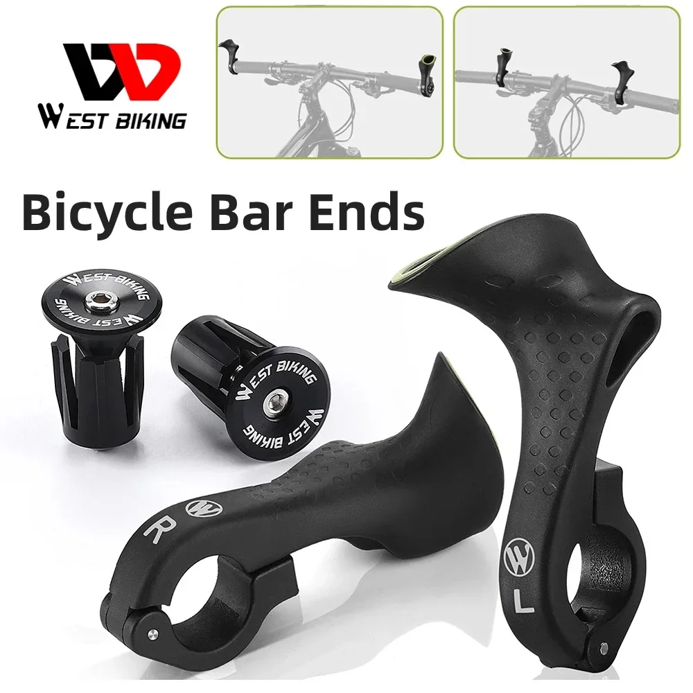 WEST BIKING MTB Handle Bar Ends Ultralight Auxiliary Mountain Bicycle Inner Handlebar Grips Ergonomic Design Cycling Accessories