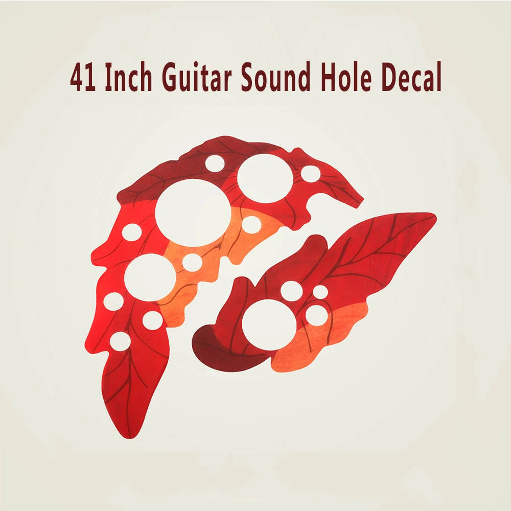 

2Pcs Guitar Sound Hole Decal Sticker Grape leaves Red For 41 Inch Acoustic Folk Guitar Musical Instrument Parts & Accessories