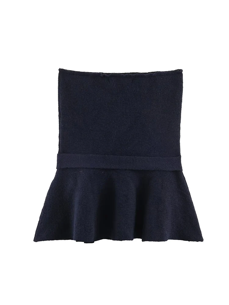 Women's Bow Strapless Top Fashion Vintage Off Shoulder Casual Solid Color Tank Top 2026 New Cute Skirt Hem Summer Vest Female