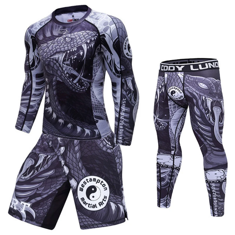 

Jiu Jitsu Boxing T shirt+Pants Rashguard Men Muay Thai MMA Shorts Bjj Kickboxing 4pcs/Sets Boxeo Fitness Sport Suits Gi T-shirt