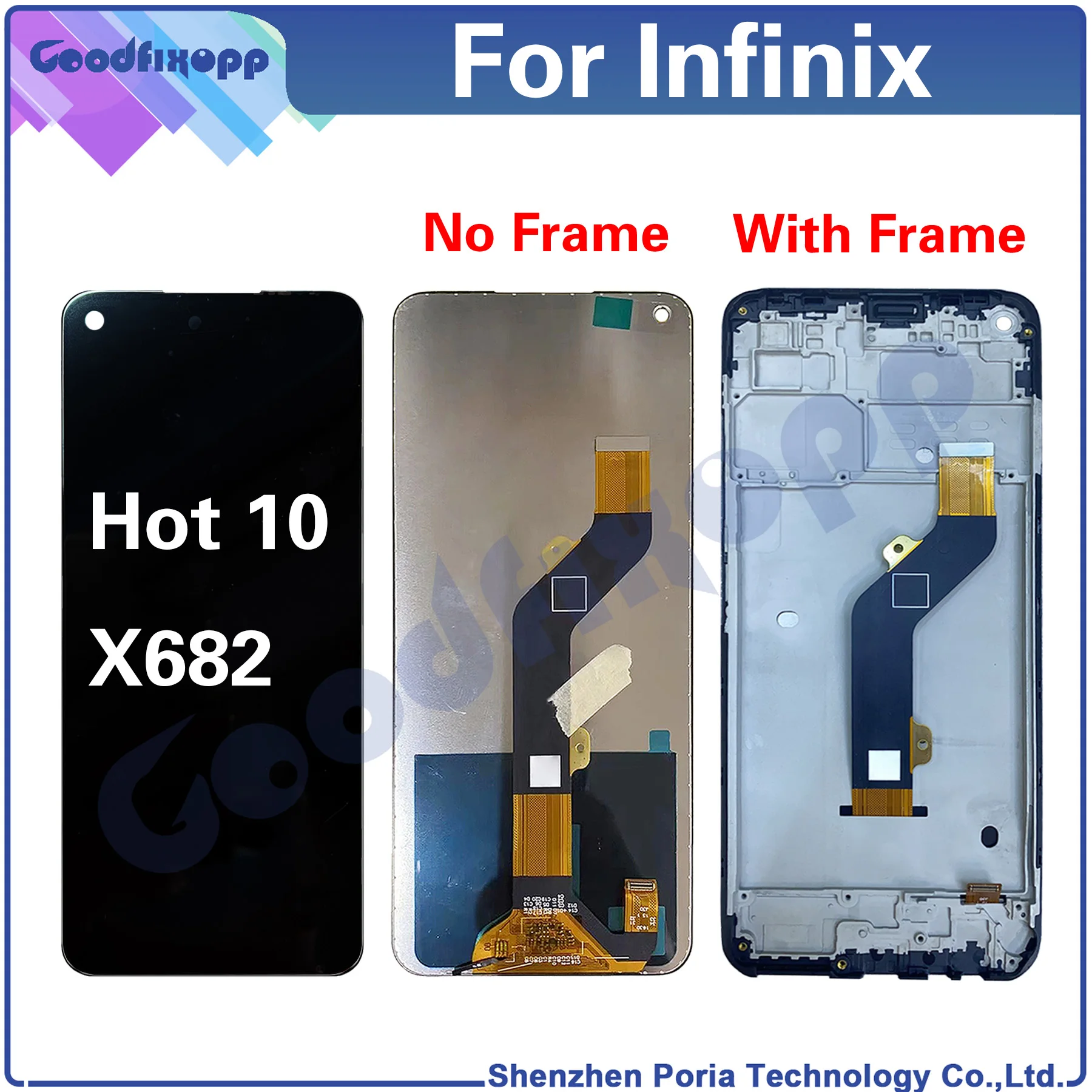 

For Infinix Hot 10 X682 X682B X682C LCD Display Touch Screen Digitizer Assembly Repair Parts Replacement