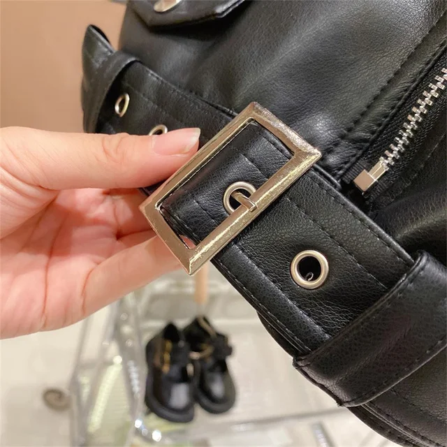 Jaquetas de Couro Elegantes para Meninos de Primavera e Outono 4 Jaquetas de couro elegantes para meninos