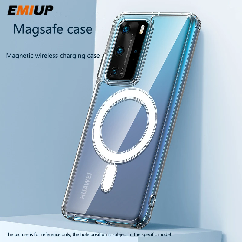 Magnetic Cases For Huawei P40 Pro Mate 40 Pro Support Magsafe Wireless Charging Shockproof Transparent Case Cover For Huawei