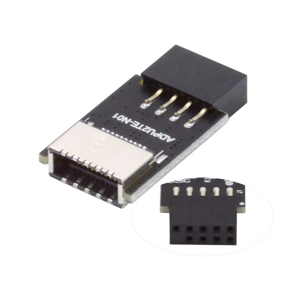 Vidacharmy Adattatore di Estensione da USB 2.0 a 9 Pin Maschio a USB 3.1 Tipo E Key-A Femmina da Pannello Frontale a 9 Pin, Estendere le Porte USB di