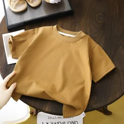 Children's Colorful Cotton Short Sleeve T - shirt - 140CM (Brown)