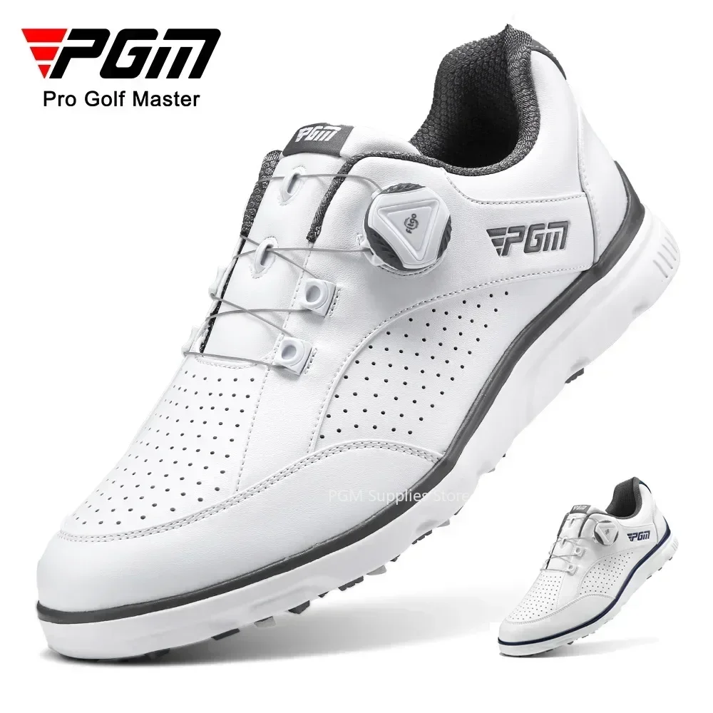 Golf Shoes PGM Men Golf Shoes Knob Shoelaces Anti-side Slip Waterproof Sports Shoes Sneakers XZ245