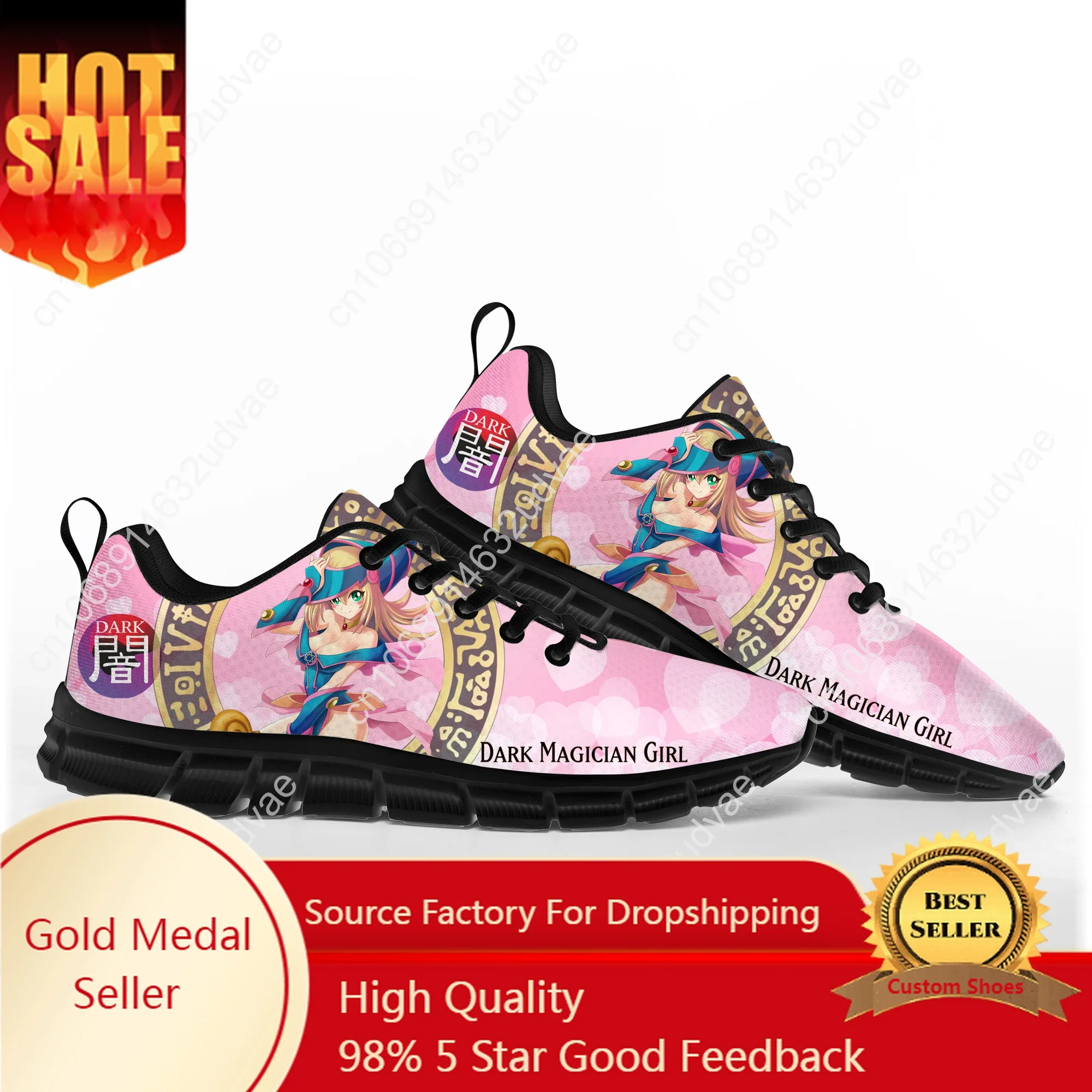 

Dark Magician Girl Anime YuGiOh Yami Mutou Sports Shoes Mens Womens Teenager Kids Children Sneakers Casual Custom Couple Shoes
