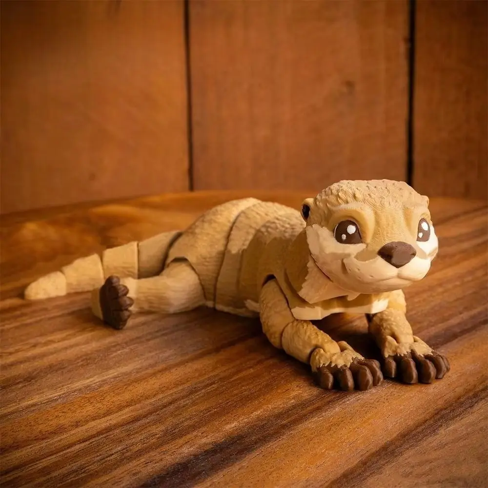 Creative 3D Printed Multi-Jointed Movable Otter Toy - Cute Style PLA Mini Otter Doll Gift