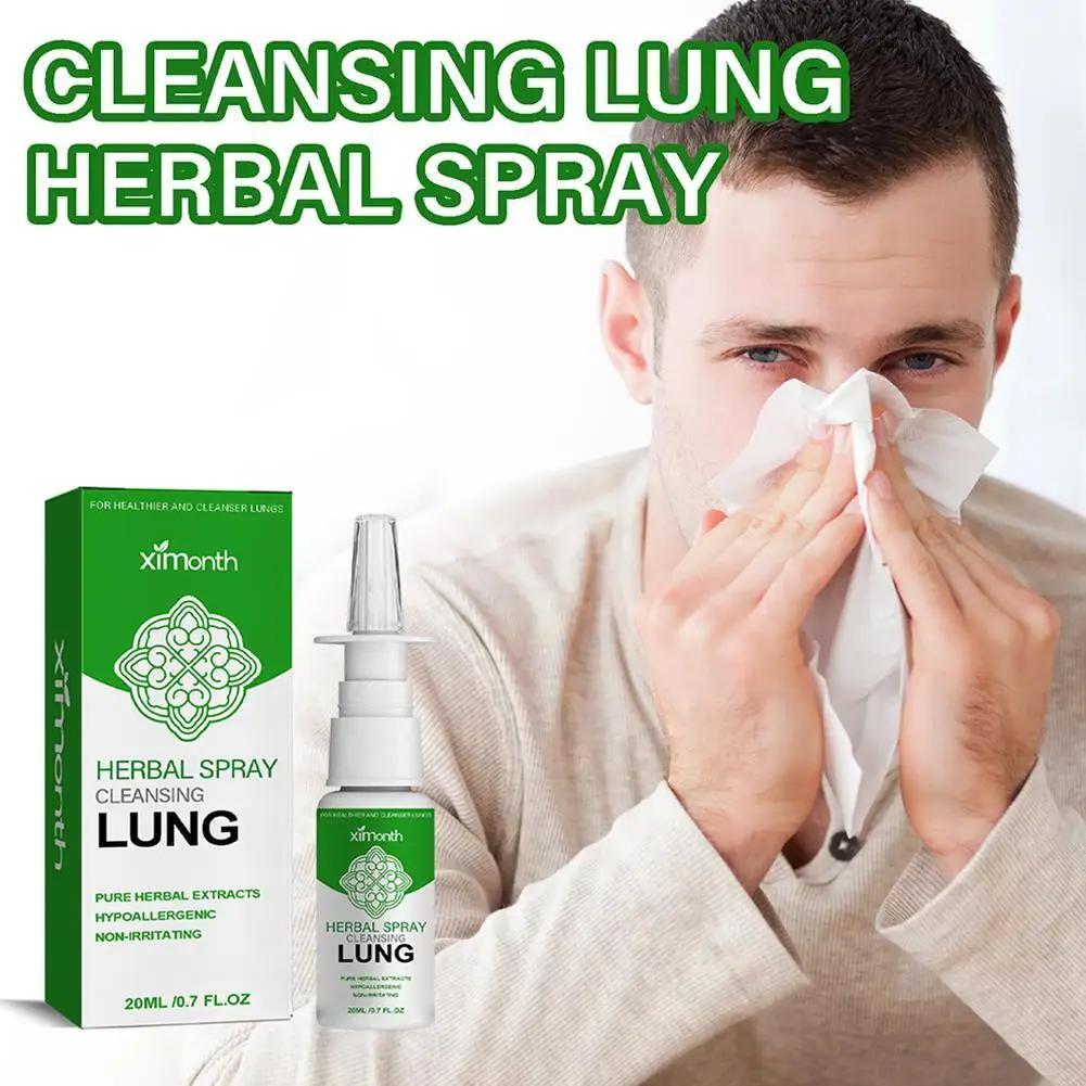20Ml Lung Herbal Cleanser Spray Fumatori Clear Nasale Dry Gola Mist Solution Allevia Spray Clear Russare Breath Congestio