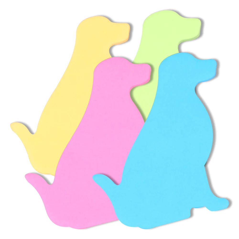 Japanese Cute Dog Sticky Notes Solid Color Memo Pads Post Notepads Funny Aesthetic Stationery Checklist To Do Index Tabs Planner 4