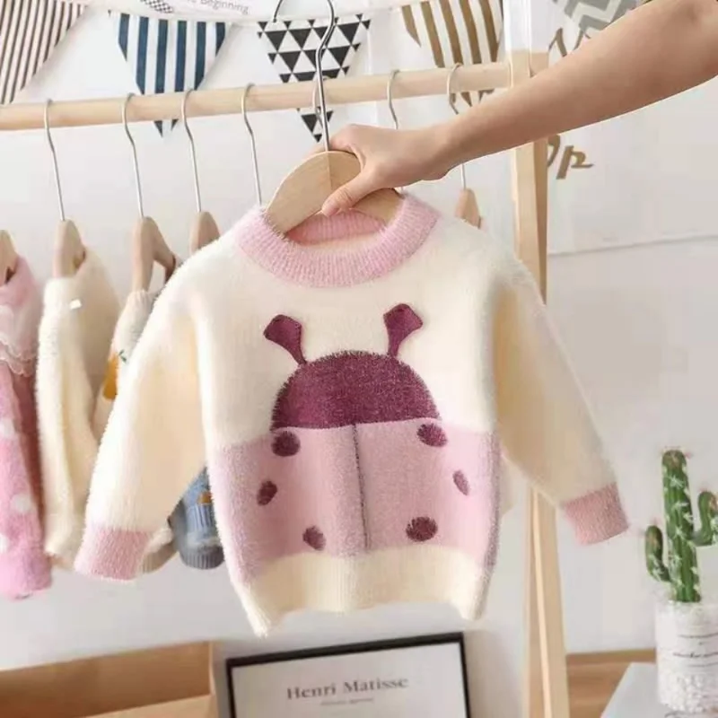

Children's sweater base sweater autumn winter thickened boys girls' pullover sweater kids knit sweater winter baby girl clothes