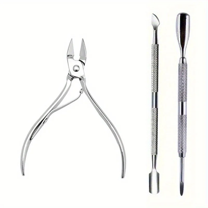 Nagel Professionelle Edelstahl Nagel Cutter Schere Zangen Muti Funktion Häutchen Pusher Remover Nagel Pflege Maniküre Werkzeuge – Detail 8