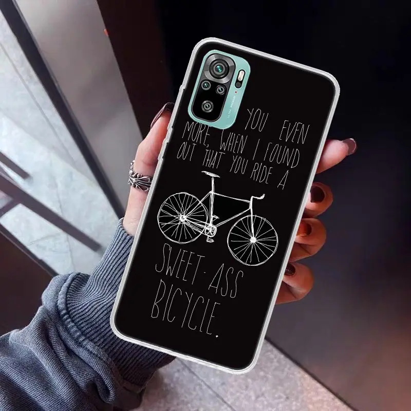 BIKE Cycling Art Phone Case For Xiaomi Redmi Note 10S 9S 8T 11T 11 10 9 8 Pro 9T 9A 9C 8A 7A 7 5 Clear Soft TPU Back Cover