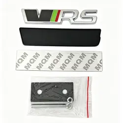Sleek VRS Logo Car Grille Emblem Metal Badge Decoration (Black Silver)