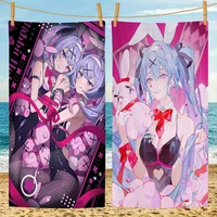 Virtuall H-HATSUNE Ido M-MIKU Cartoon Beach Towel Cute Kawaii Room Decor Bath Girls Children Hand Towels For Bathroom Shower 1
