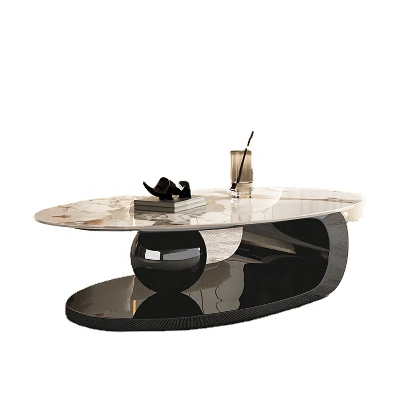 

Modern Fashion Living Room Tables Sintered Stone Top Center Coffee Table Wholesale Oval Coffee Tables