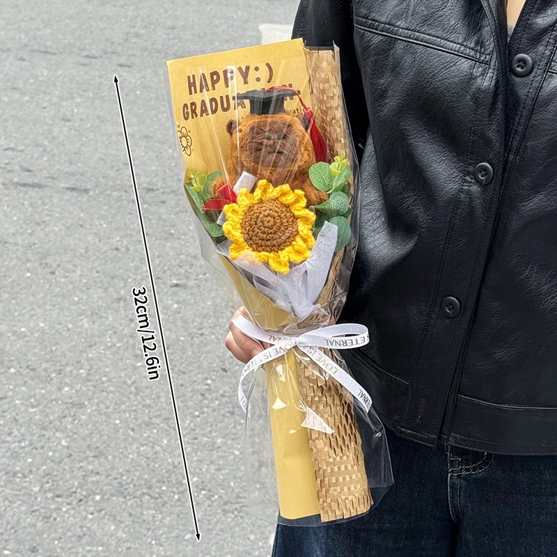 1 bouquet in tessuto artificiale, bouquet di fiori di giglio all'uncinetto a mano, fornure per composizioni floreali, decorazioni creative per il tavolo di casa.  15
