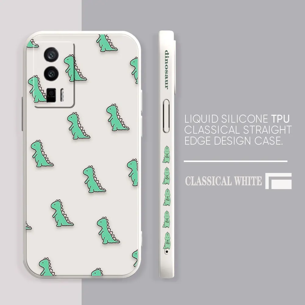 thumbnail image 1 of Case For Redmi K60E K50 K40S K40 K30 K20 10C 9 8A 8 10 Pro 4G 5G Colour Simple Liquid silicone Case Cute Little Cartoon Dinosaur, 1 of 5