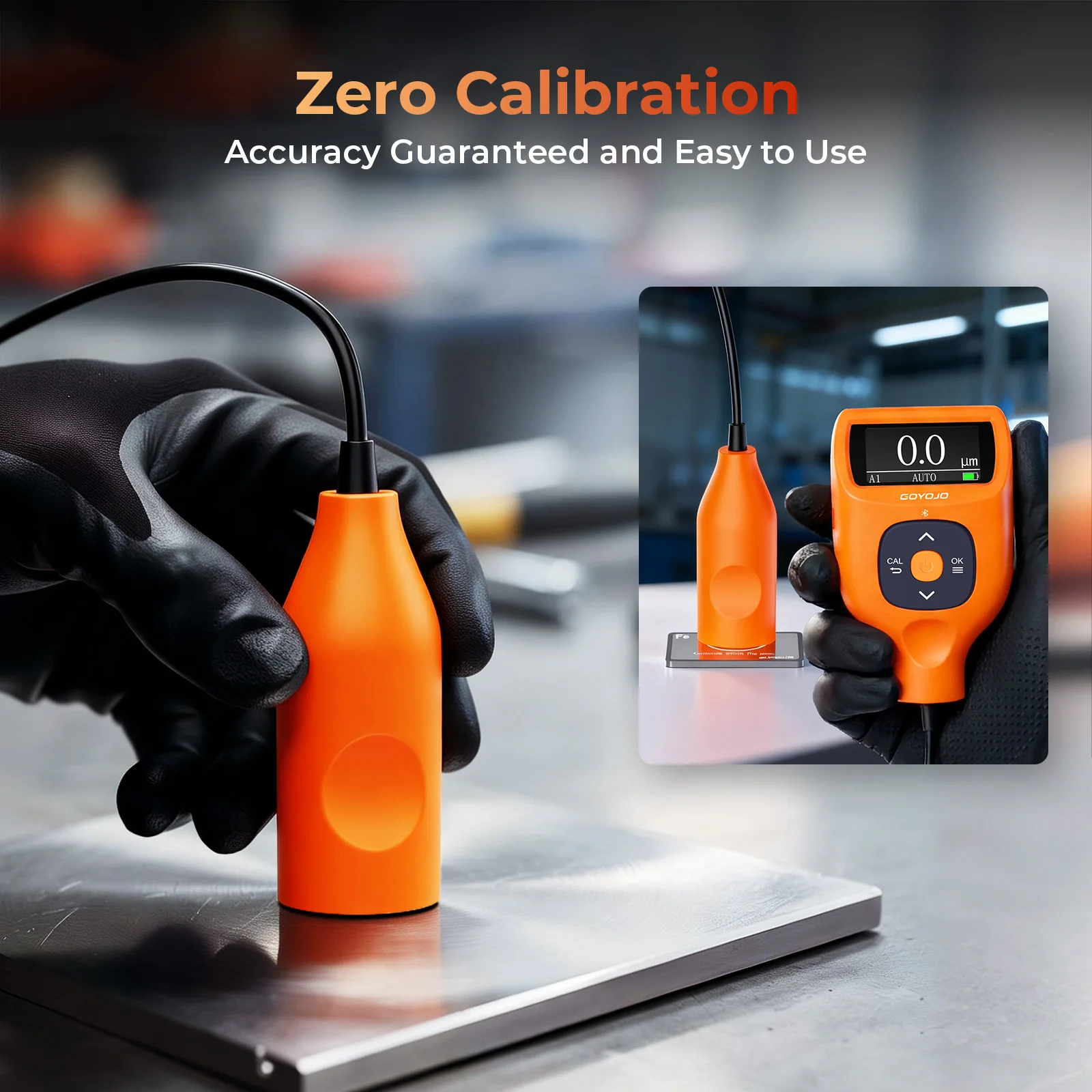 Digital Paint Thickness Gauge Built-in Bluetooth 0.0-9900μm Fe/Al/Zi Putty Car P