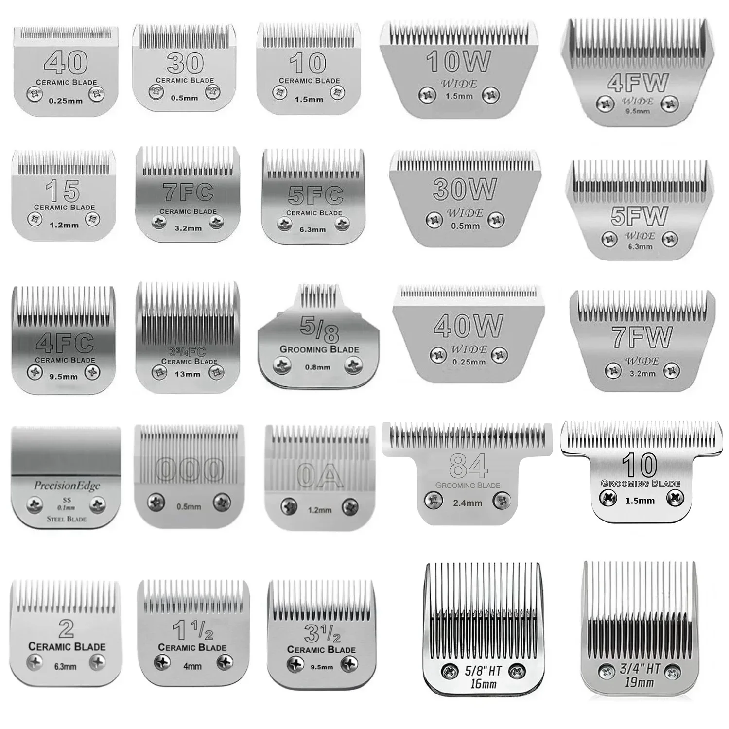 Detachable Pet Dog Ceramic Blade Compatible with Andis AG AGC AGP AGRC/Oster A5/Wahl KM10 Series Clippers