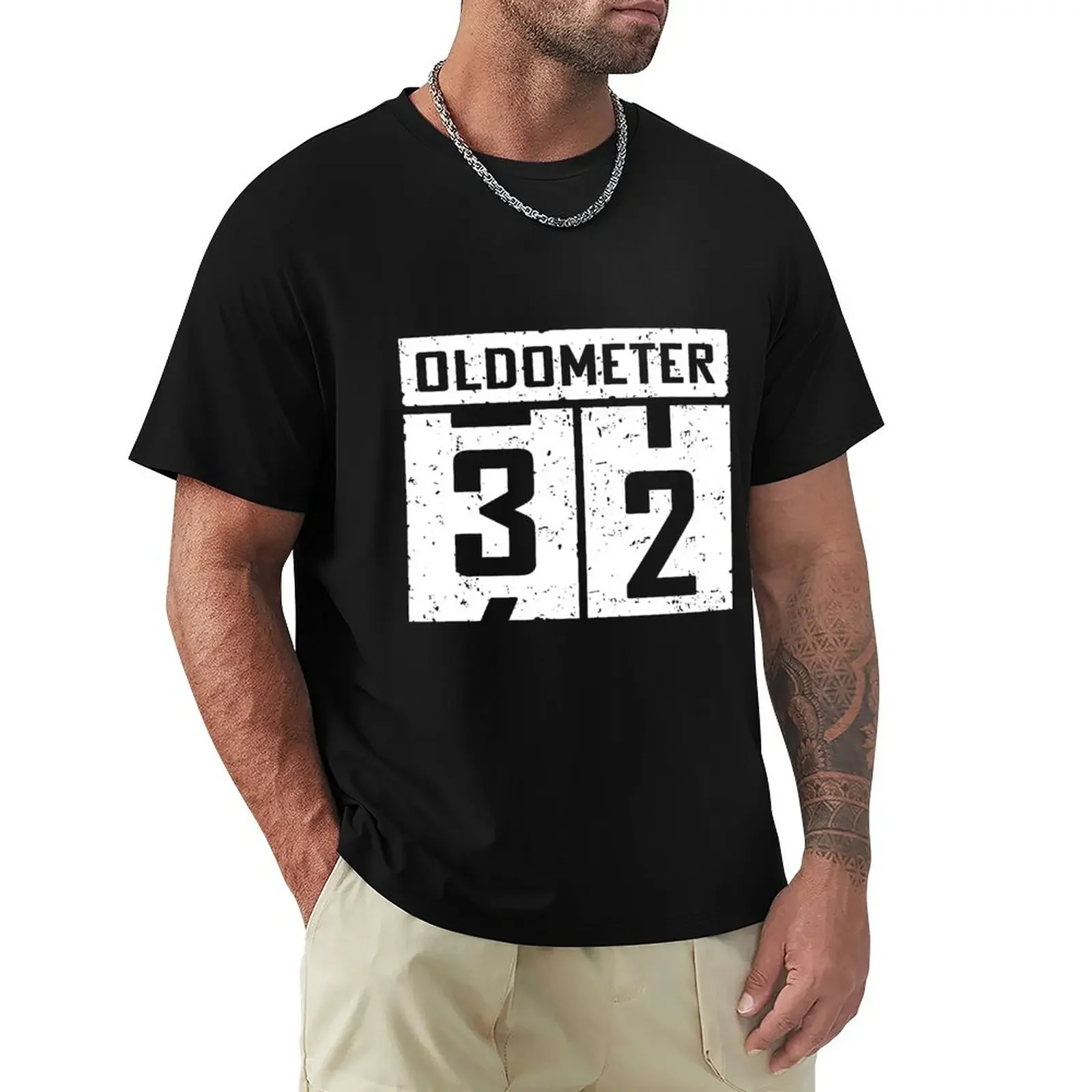 

Oldometer 32 Gift T-Shirt quick-drying Short sleeve tee oversizeds plain t shirts men