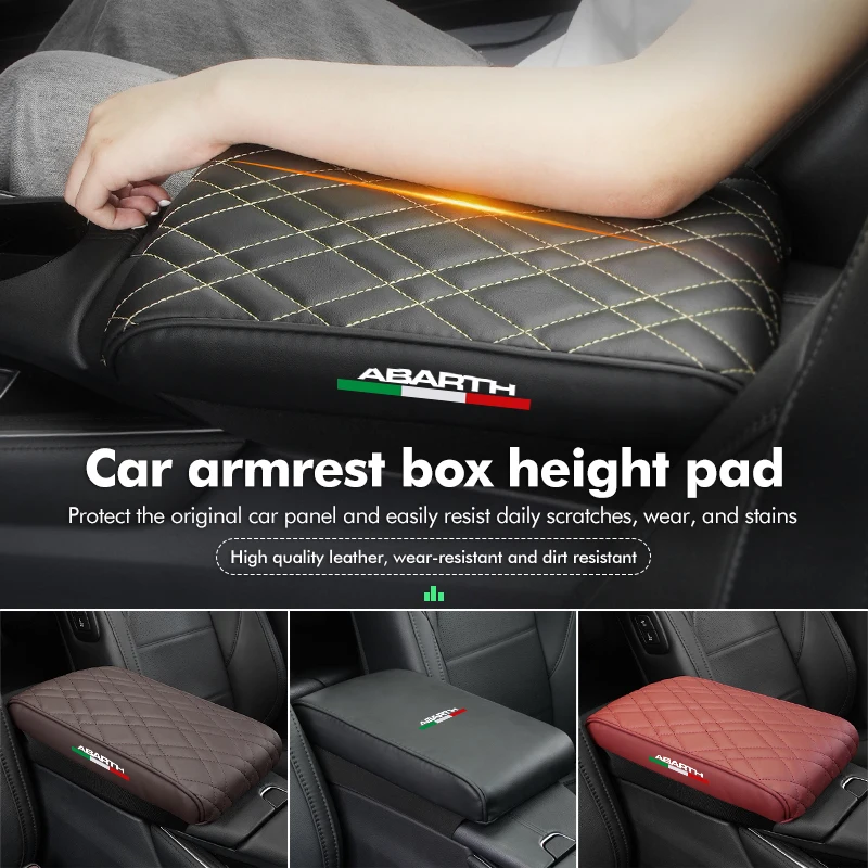 Bracciolo Centrale Coperchio Scatola Pad Rialzante Accessori In Pelle Per Abarth 595 Abarth 500 Abarth 124 Spider 4 S