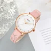 CURREN 9046 Fashion Casual Quartz Women's Watches Waterproof Genuine Leather Embroidered Strap Simple Elegant Ladies Wristwatch 5