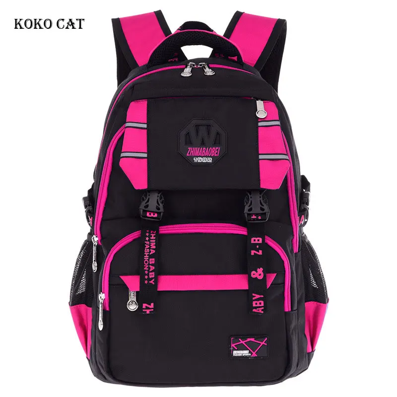

Koko mochila de gato grande capacidade, estudantes, respirável, de nylon, bolsa para livros, para meninos, crianças