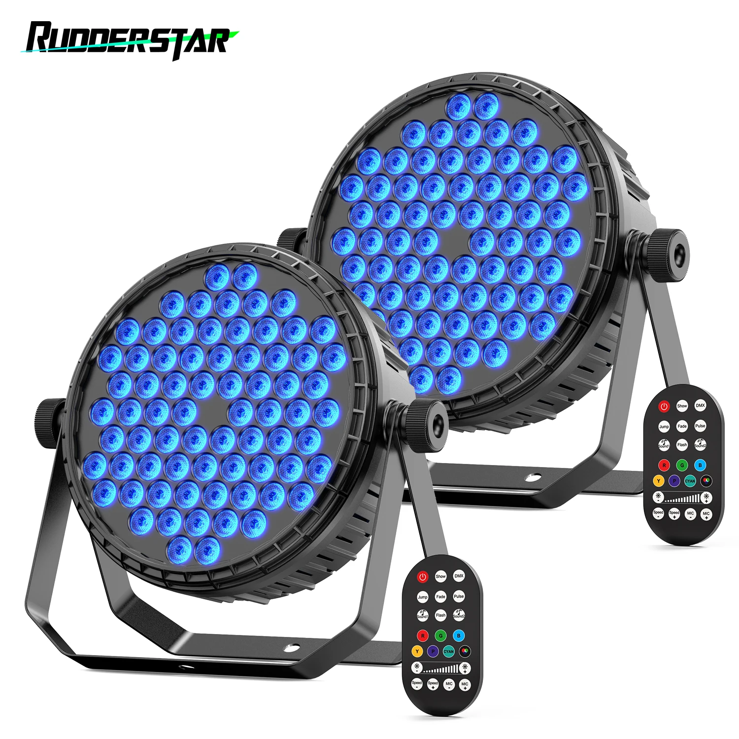 1/2 Luces Par de Escenario con Efecto RGB, 72 LEDs, Luces de Discoteca DJ, Control Remoto DMX para Fiestas, Conciertos, Teatro, Espectáculos en Vivo, Bares y Clubes