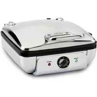 Electrics Stainless Steel Waffle Maker 4 Section Nonstick, Upright Storage 1600 Watts 6 Browning Levels, Square, Belgium Waffle 1