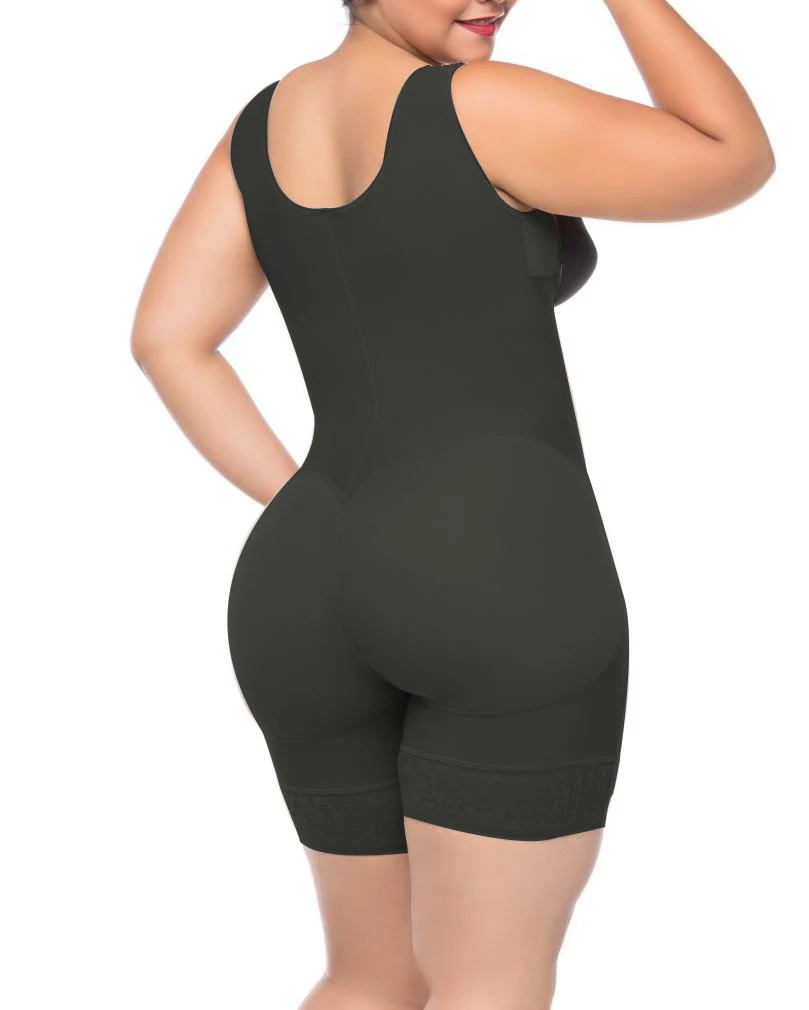 Women Waist Training Compression Zipper Closure Corset With Wide Adjustable Shoulder Straps Postpartum Tummy Control Bodysuit