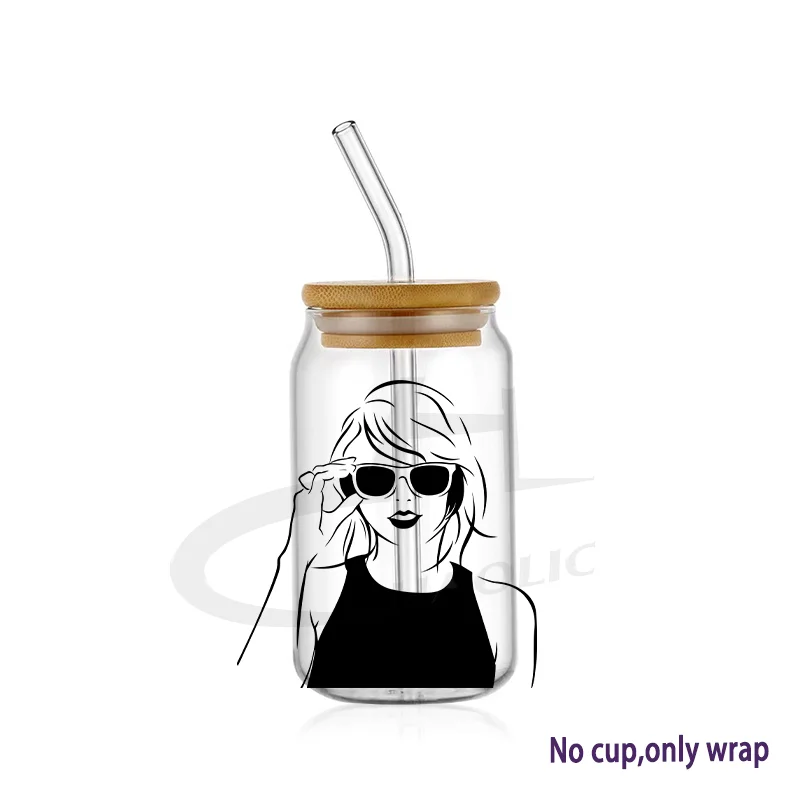 thumbnail image 1 of Adhesivo de transferencia UV DTF Super Singer Star Music para vasos Libbey de 16 oz, envoltorios para botellas, tazas, latas, calcomanías personalizadas impermeables para bricolaje, 1 of 5
