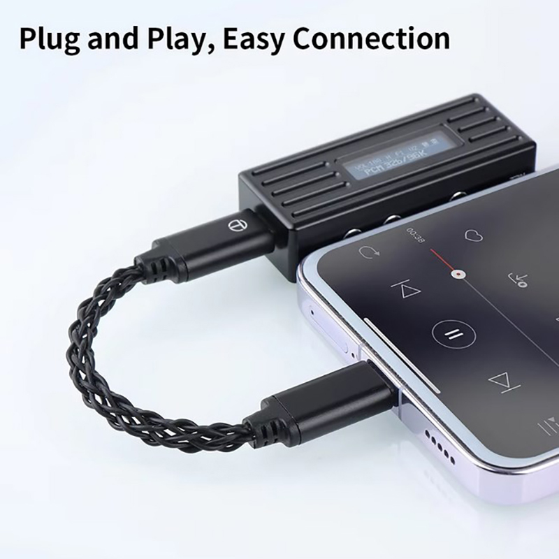 TRN TO Type C To Type C DAC Amp Upgrade Cable Hifi Adapter Earphone Amplifier 8Strand Silver-Plated Wire For TRN TE PRO Phones