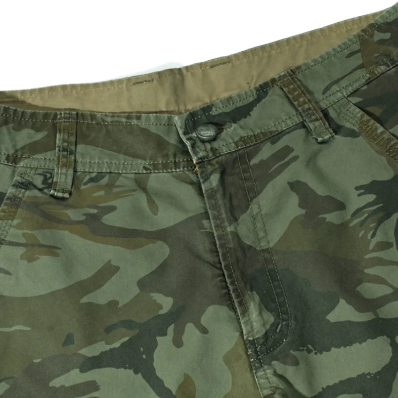 Men's Cargo Shorts Tactical Multi-Pocket Camouflage Loose Size Military Hiking Casual Outdoor Mountaineer Fish