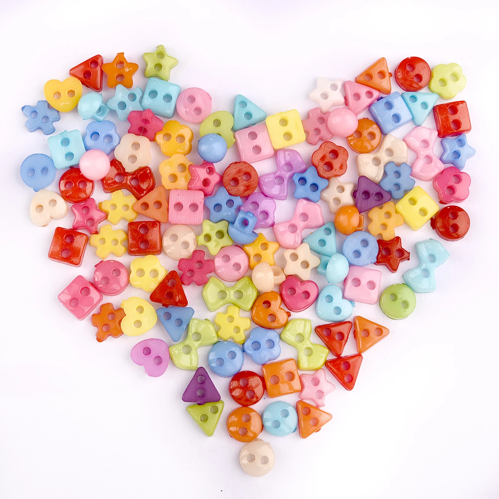 Description Picture 3 of item100pcs Mini Buttons Plastic Doll Clothes Round Buckles Buttons for Handmade Cartoon Garment Sewing DIY Craft Needlework